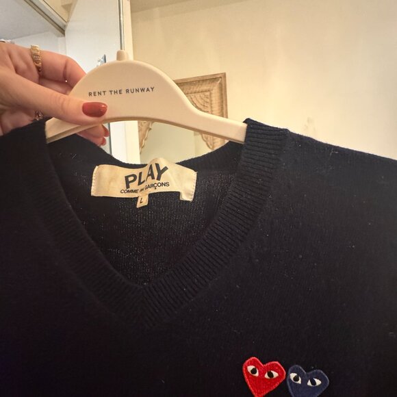 CDG double heart motif sweater - Picture 3 of 3